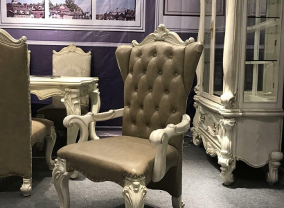 Stuhl Thron Sessel Holz Set Esszimmer Designer Antik Stil Rokoko Barock